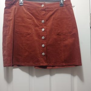 Burnt orange suede skirt